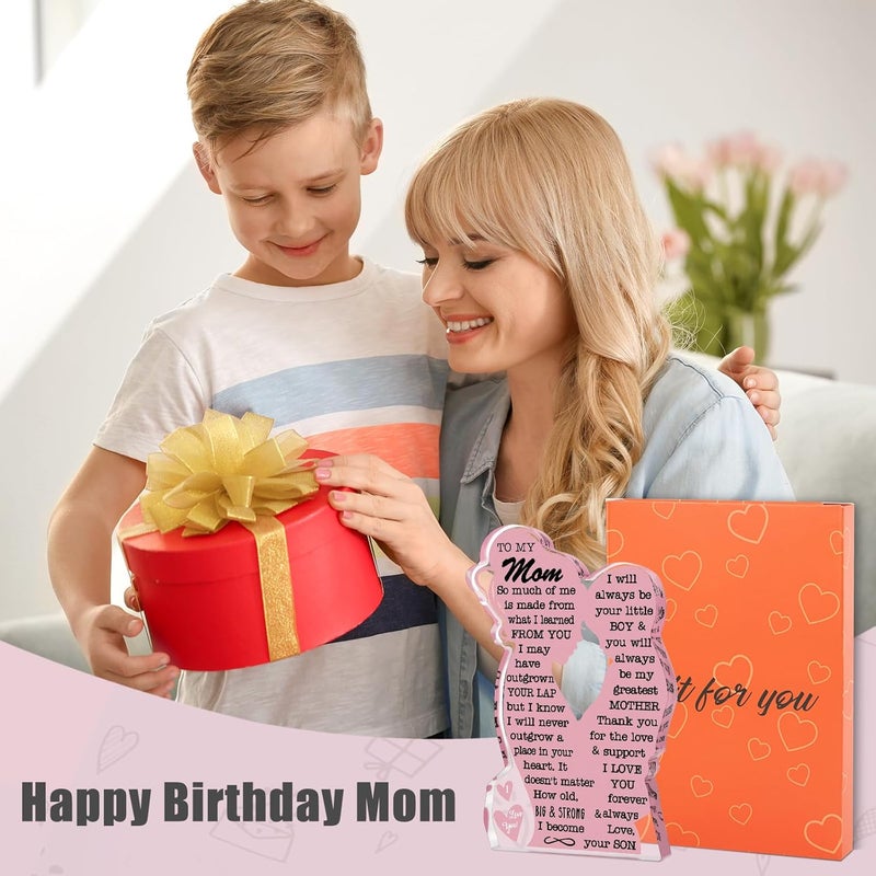 LuoHere Mom Gifts Valentines Birthday Gift from Son, Mom Birthday Gift Ideas Cool I Love Mom Best Mom Ever Gifts New Mom Single Mom Mama Christmas Easter Mother's Day Gift 2025 Acrylic Plaque Sign - Image 2